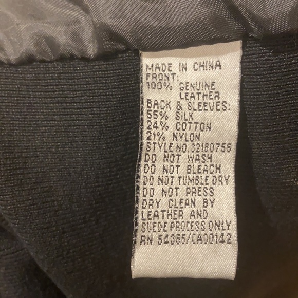 Leather front zip up sweater jacket - Picture 5 of 5